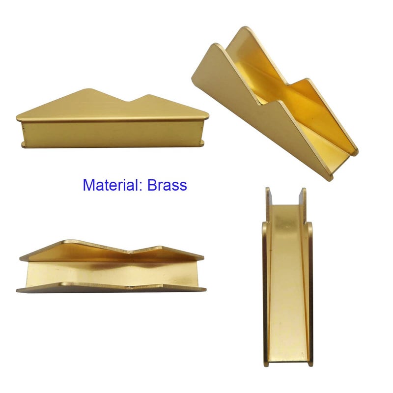 enyuwlcm Metal Business Card Holder for Desk Brass Business Card Stand for Office Tabletop Counter Organizer Gold 2 Pack - Image 4